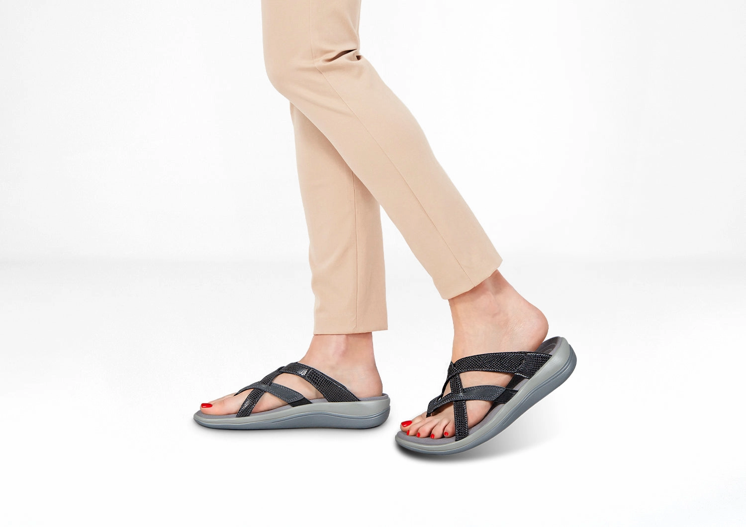 Clio - Black Name Brand Flip Flops