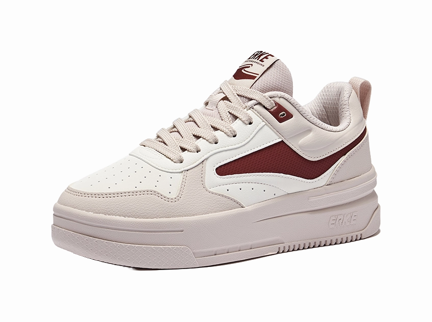 Light Waterproof Hiking Shoes Erke Uninhibited Anti-Slip Wear-Resistant Low-Top Skateboard Shoes Women's Pink Brush Gray Microcrystalline White