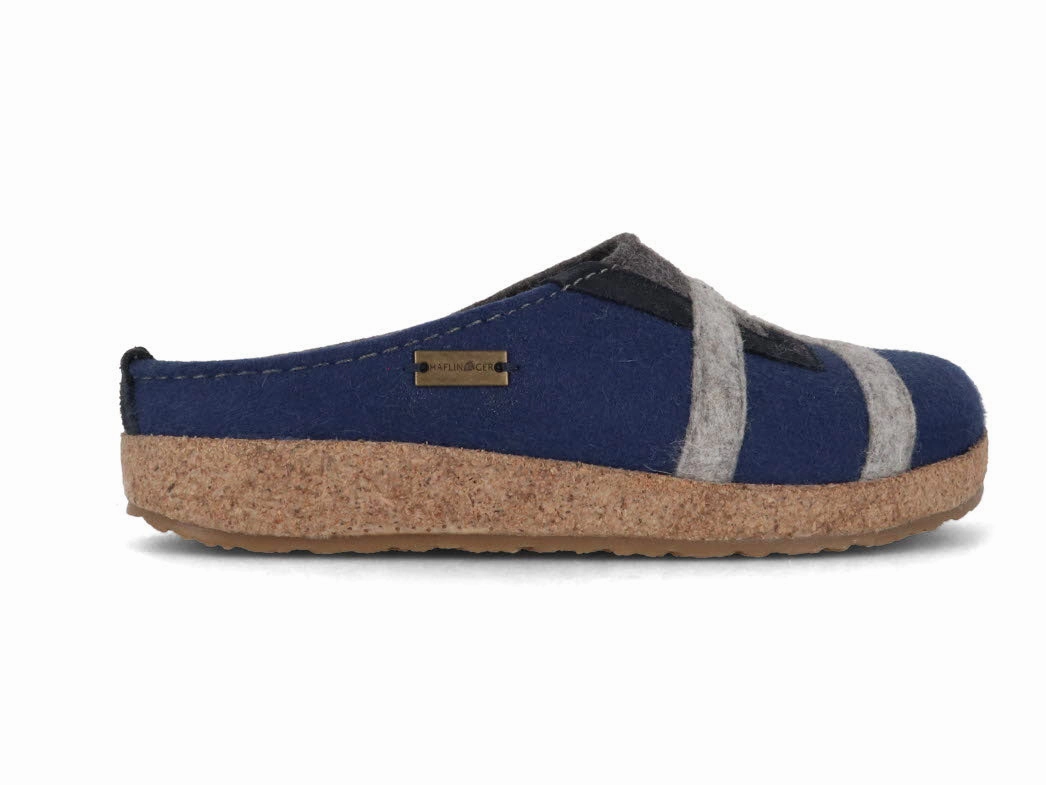 Floral Tapestry Clogs HAFLINGER Women Felt Clogs 'Grizzly Lu', blueberry