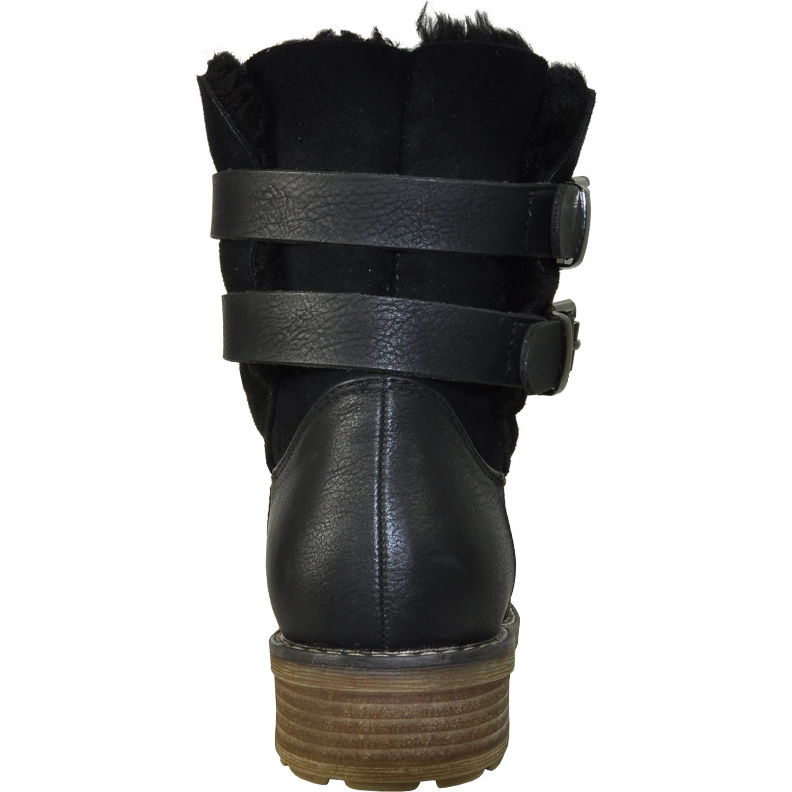 VANGELO Women Water Proof Boot HF9537 Ankle Winter Fur Casual Boot Black Square Toe Leather Ankle Boots