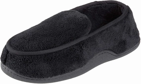 isotoner Men's Terry Moccasin Slipper with Memory Foam Footbed For Walking And Standing All Day Best Walking