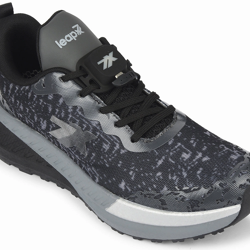 Leap7x Dark Grey Sports Lacing Running Shoes For Men XLM-07MS By Liberty Cross Training Shoes For High Arches