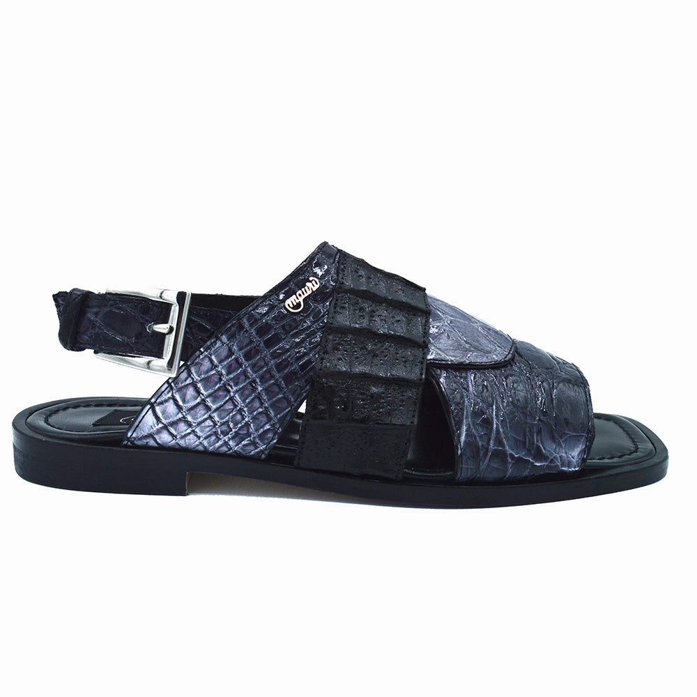Sandals Wedge Heel Mauri 5181 Alligator Multi-Gray/Black Sandal