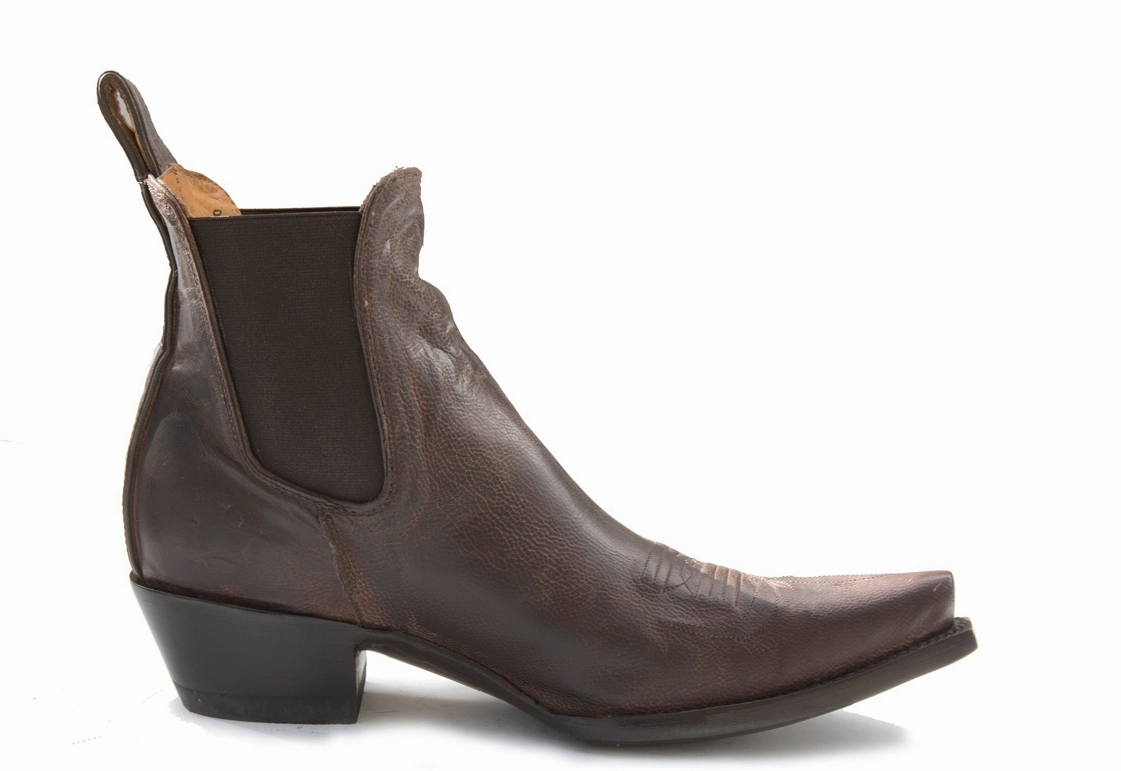 T4 Brown ankle low heel Vintage Cowboy Ankle Boots