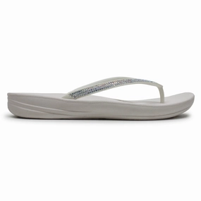 Eezay Flip Flops FitFlop Iqushion Sparkle Synthetic Women's Urban White Toe Post Sandals