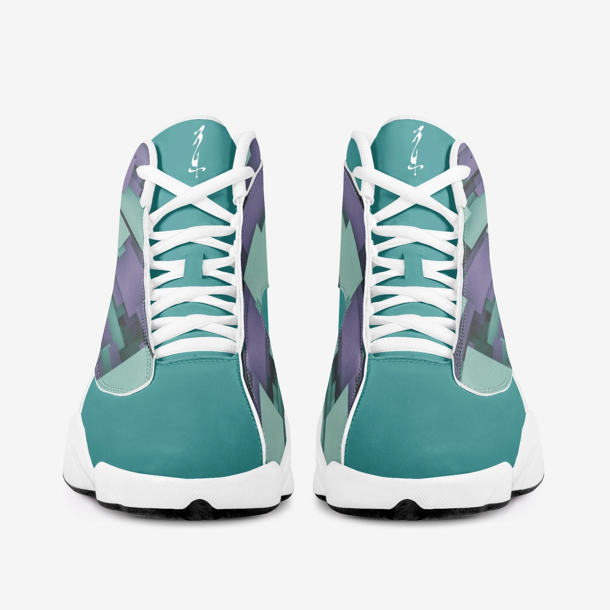 Tying Basketball Shoes High-Top Leather Basketball Sneakers - White