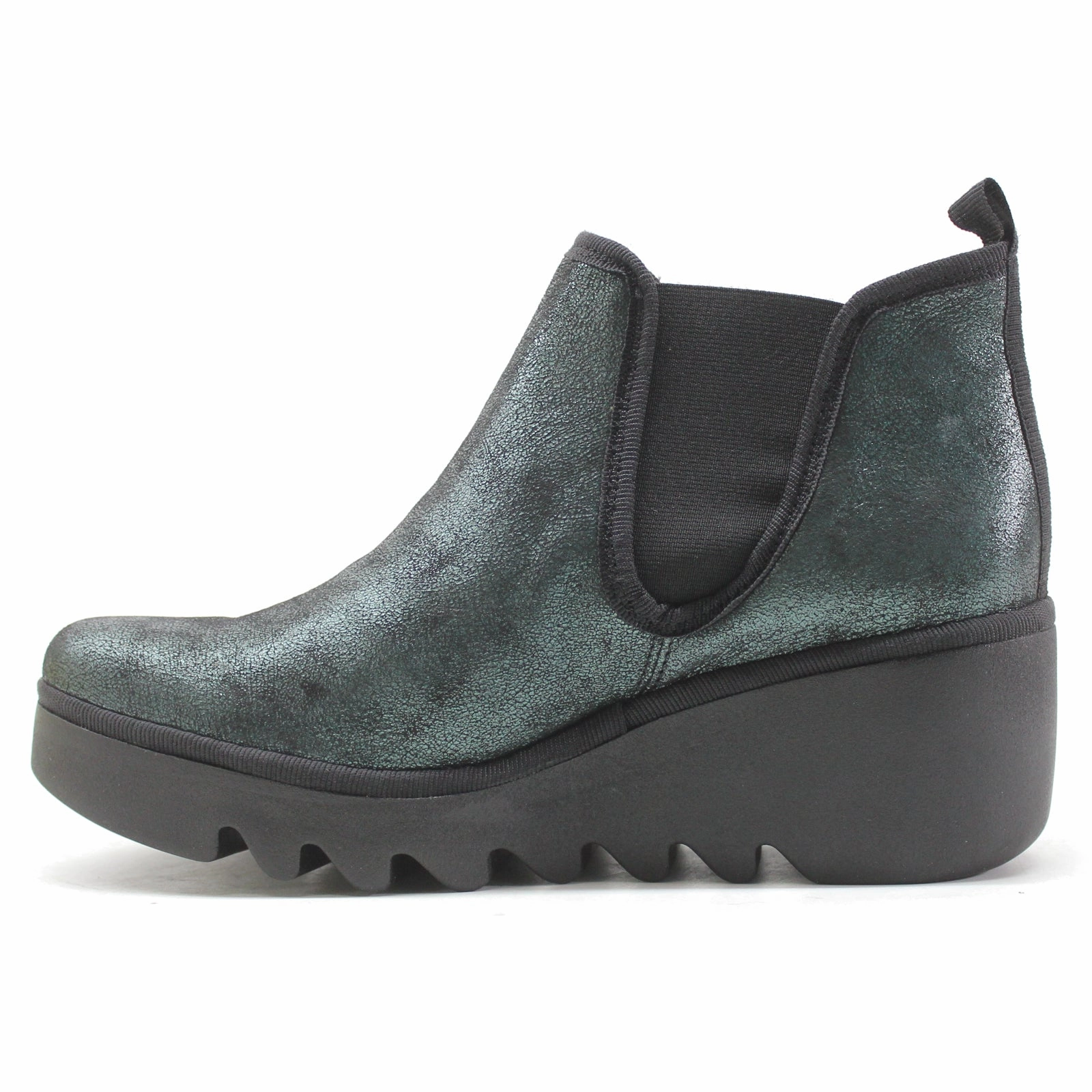 Fly London BYNE349FLY Leather Women's Slip On Green Boots Ankle Boots With Dress Pants
