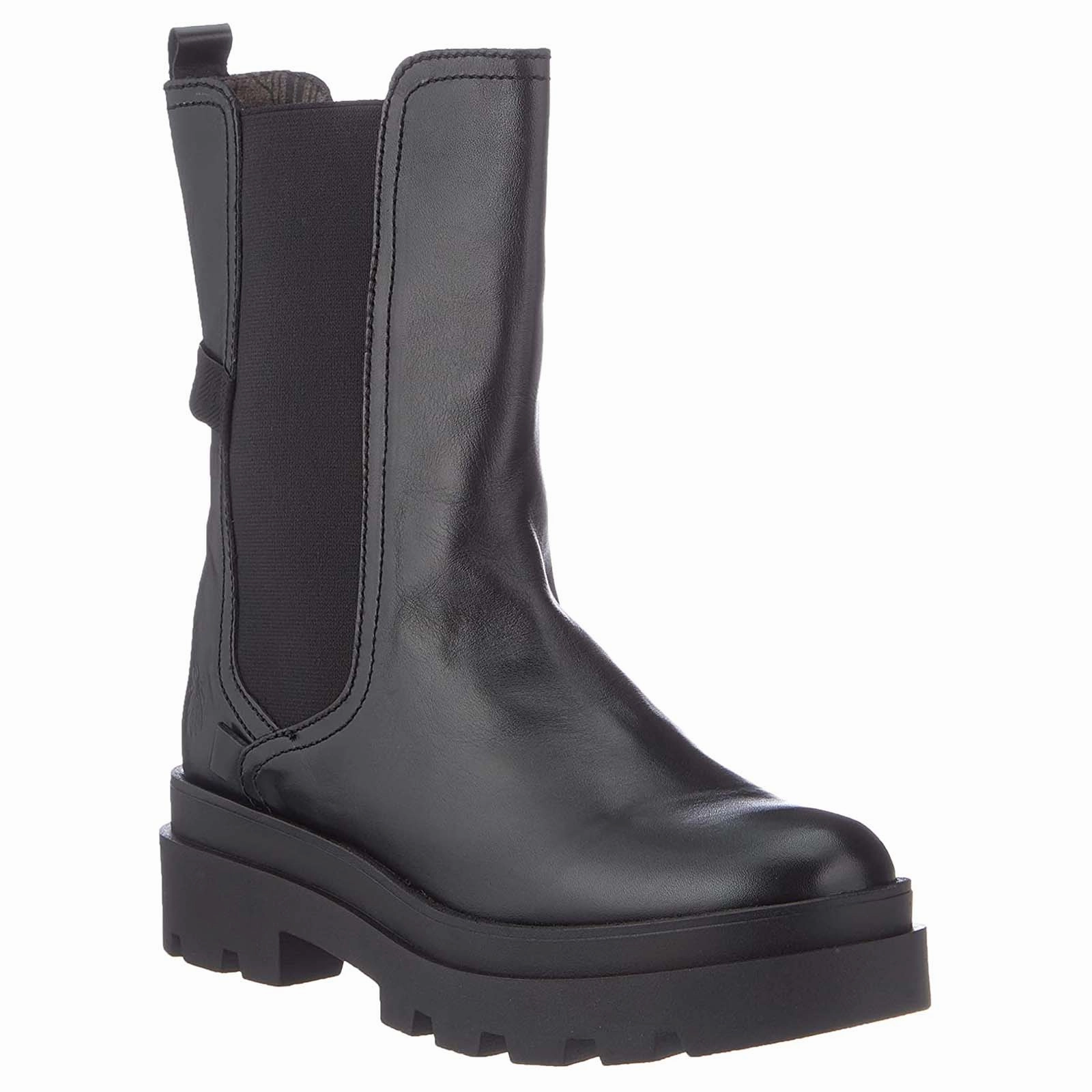 Embellished High Heel Ankle Boots Fly London JUDY819FLY Leather Women's Ankle Black Boots