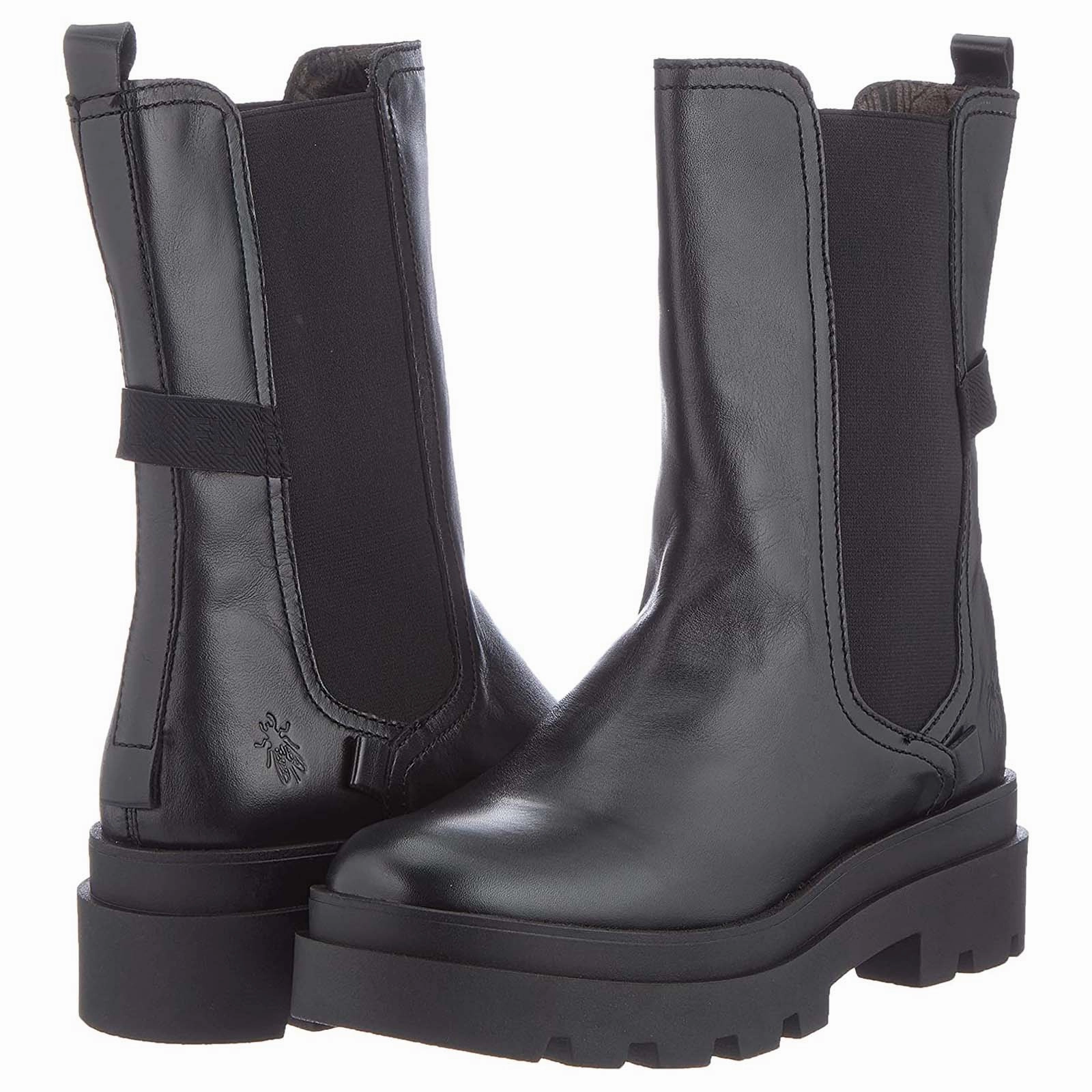 Fly London JUDY819FLY Leather Women's Ankle Black Boots Business Casual Outfits With Ankle Boots