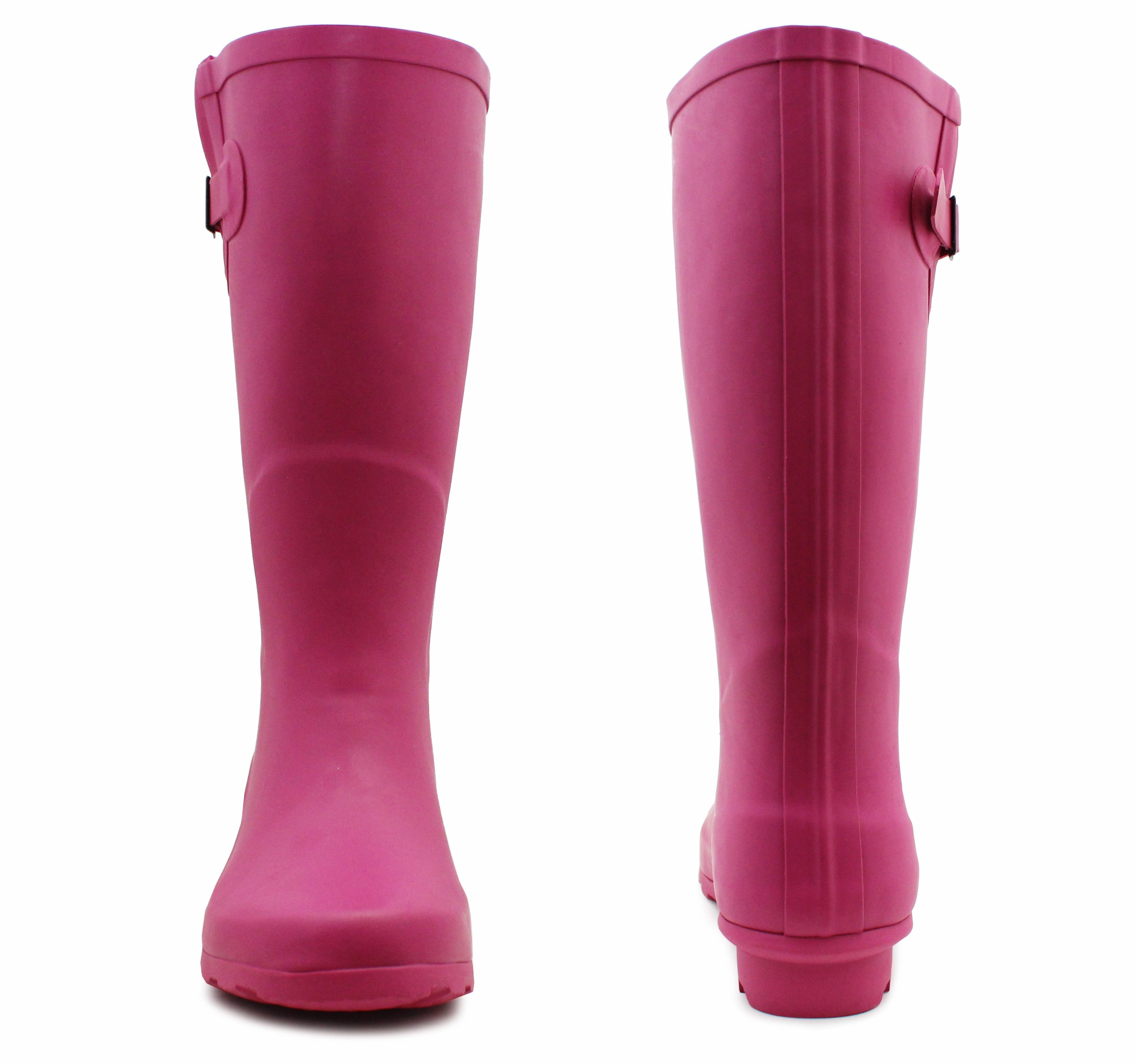 Womens Adjustable Calf Wellies Pink Waterproof Festival Rain Boot Dog Walking Mud Wellington Boots Nova Mountain Snow Boots