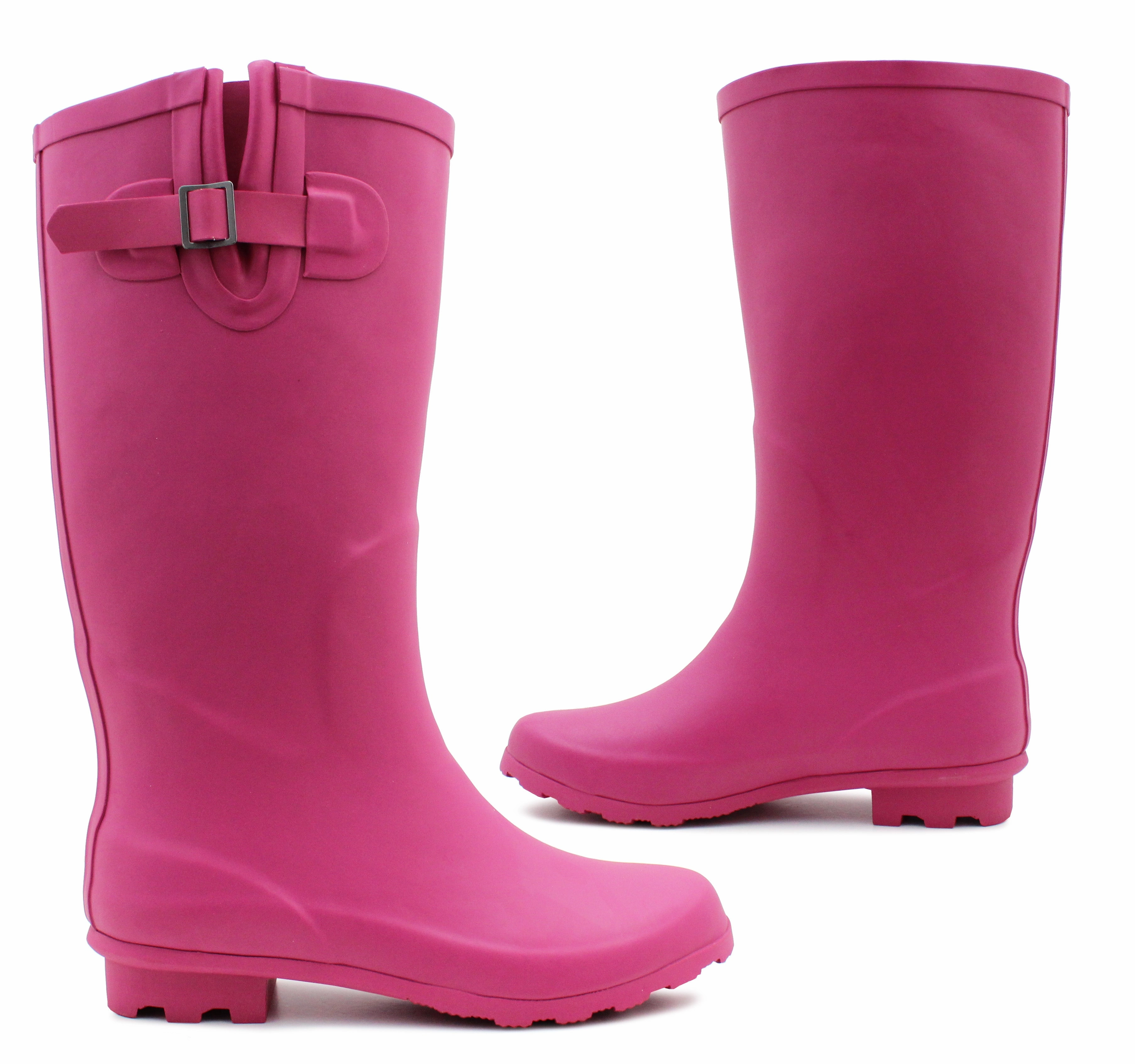 Womens Adjustable Calf Wellies Pink Waterproof Festival Rain Boot Dog Walking Mud Wellington Boots Best Boots In Snow
