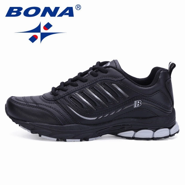 BONA New Most Popular Style Men Running Shoes Outdoor Walking Sneakers Comfortable Athletic Shoes Men  For Sport Free Shipping Walking/running Shoes