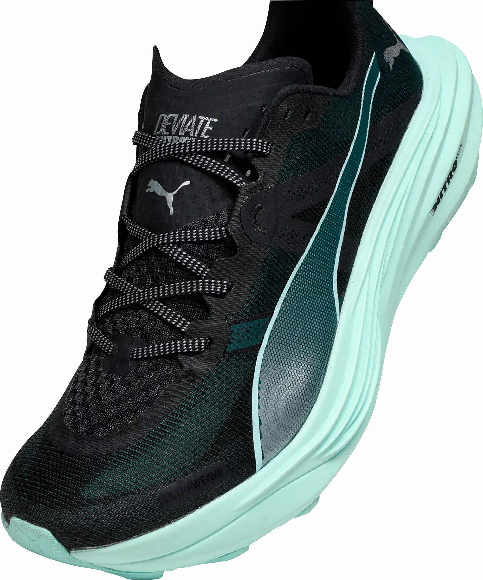 Puma Deviate Nitro Elite Mens Trail Running Shoes - Green Trail Shoe On Road
