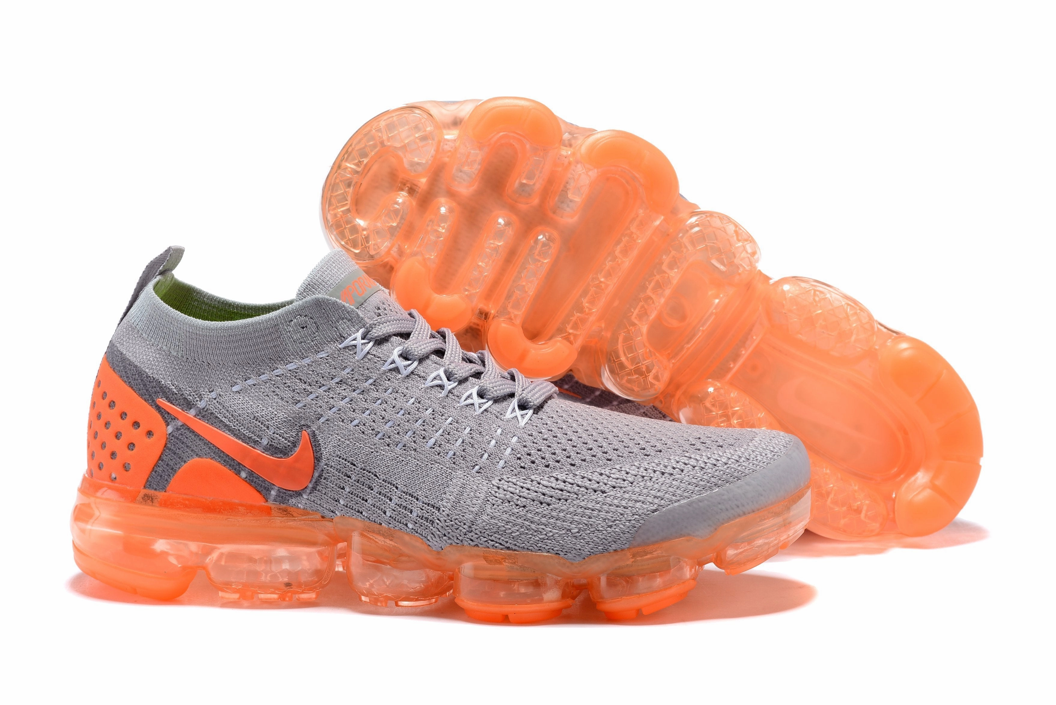 Nike Air Vapormax Flyknit 2 Grey Orange Shoes Sneakers Men Sale Size US 7, 8, 8.5, 9, 10, 11 Pe Shoes Nike