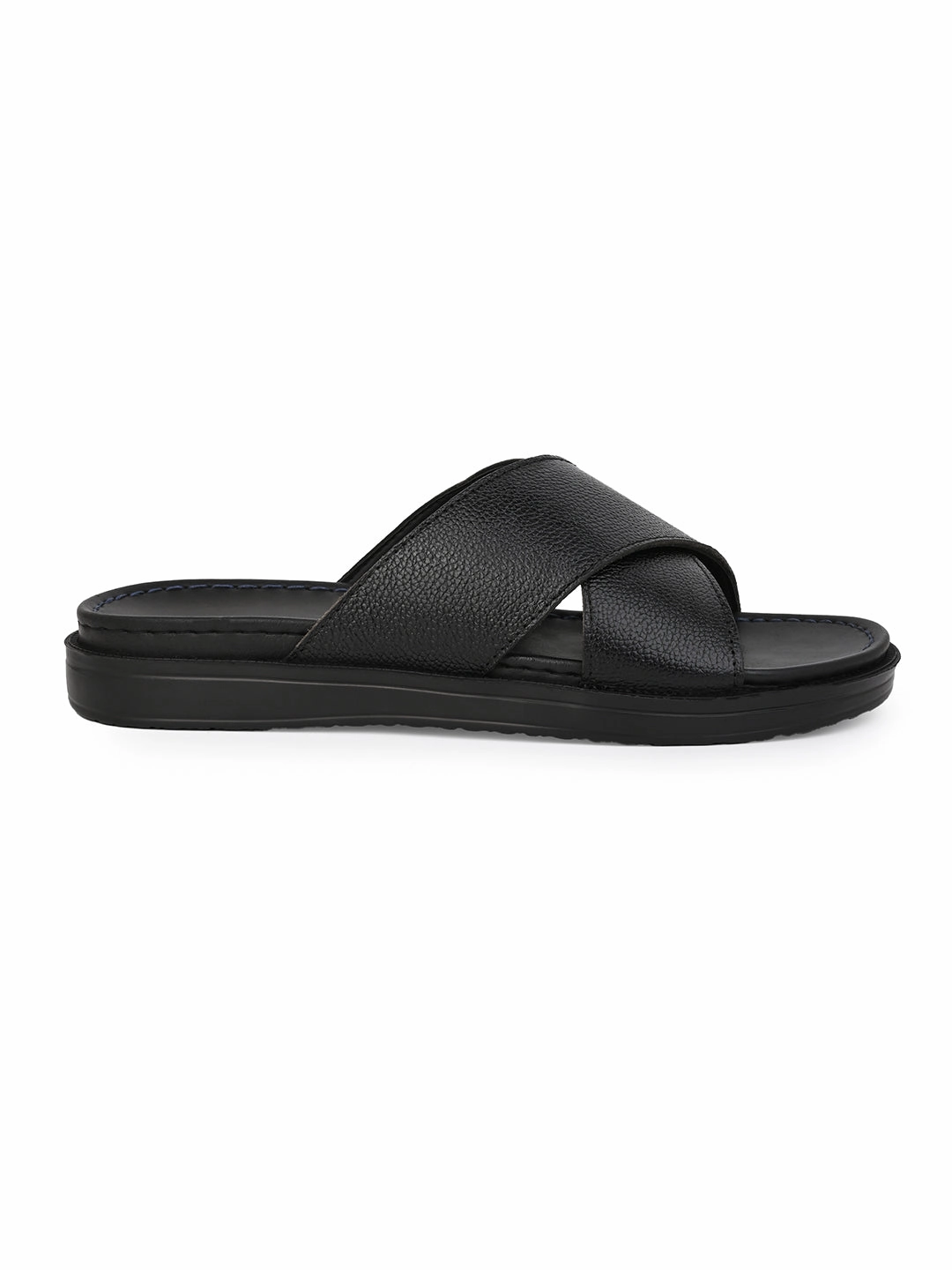 Sandals With Ring Toe Alberto Torresi Deriko Black Genuine Leather Flats