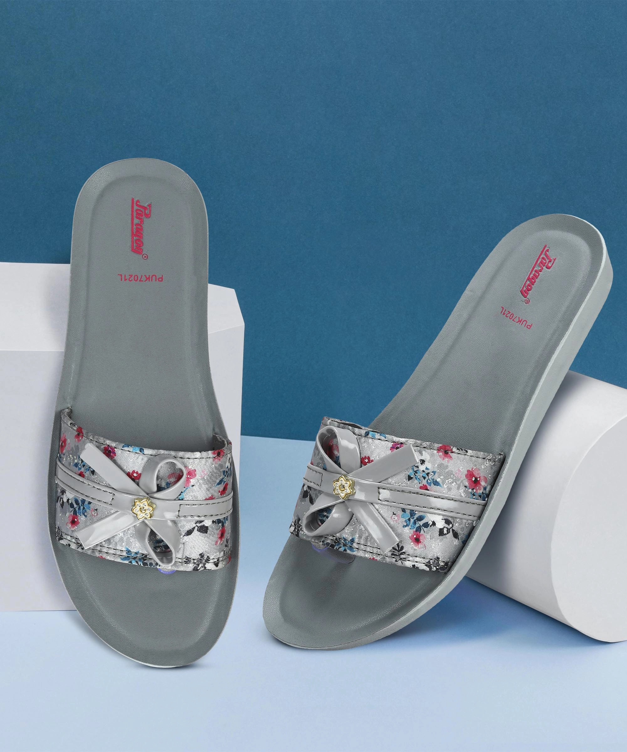 Best Flip Flops To Buy Paragon Women's Grey Sliders with Cushioned Sole for Everyday Use