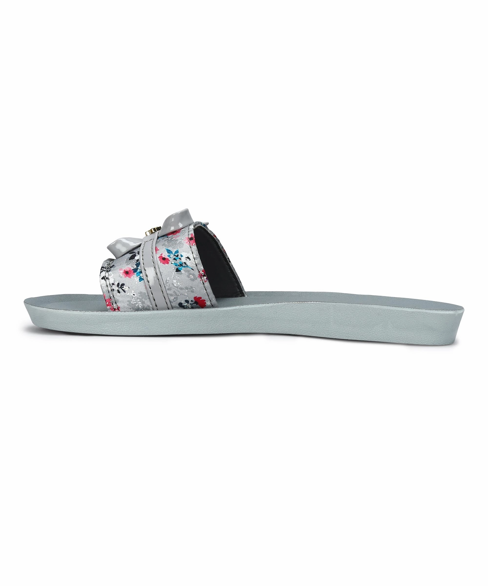 Paragon Women's Grey Sliders with Cushioned Sole for Everyday Use Gq Flip Flops