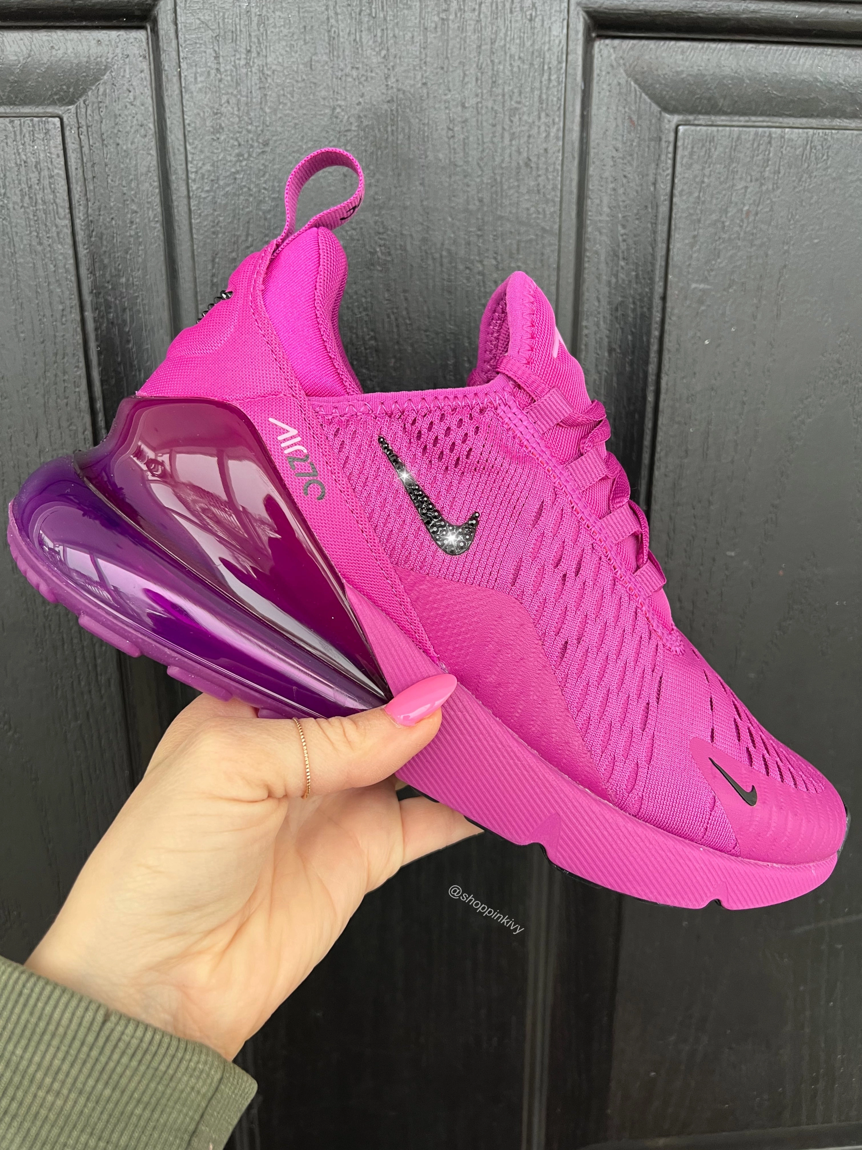 Nike Design Shoes Fuchsia Grape Swarovski Nike Air Max 270