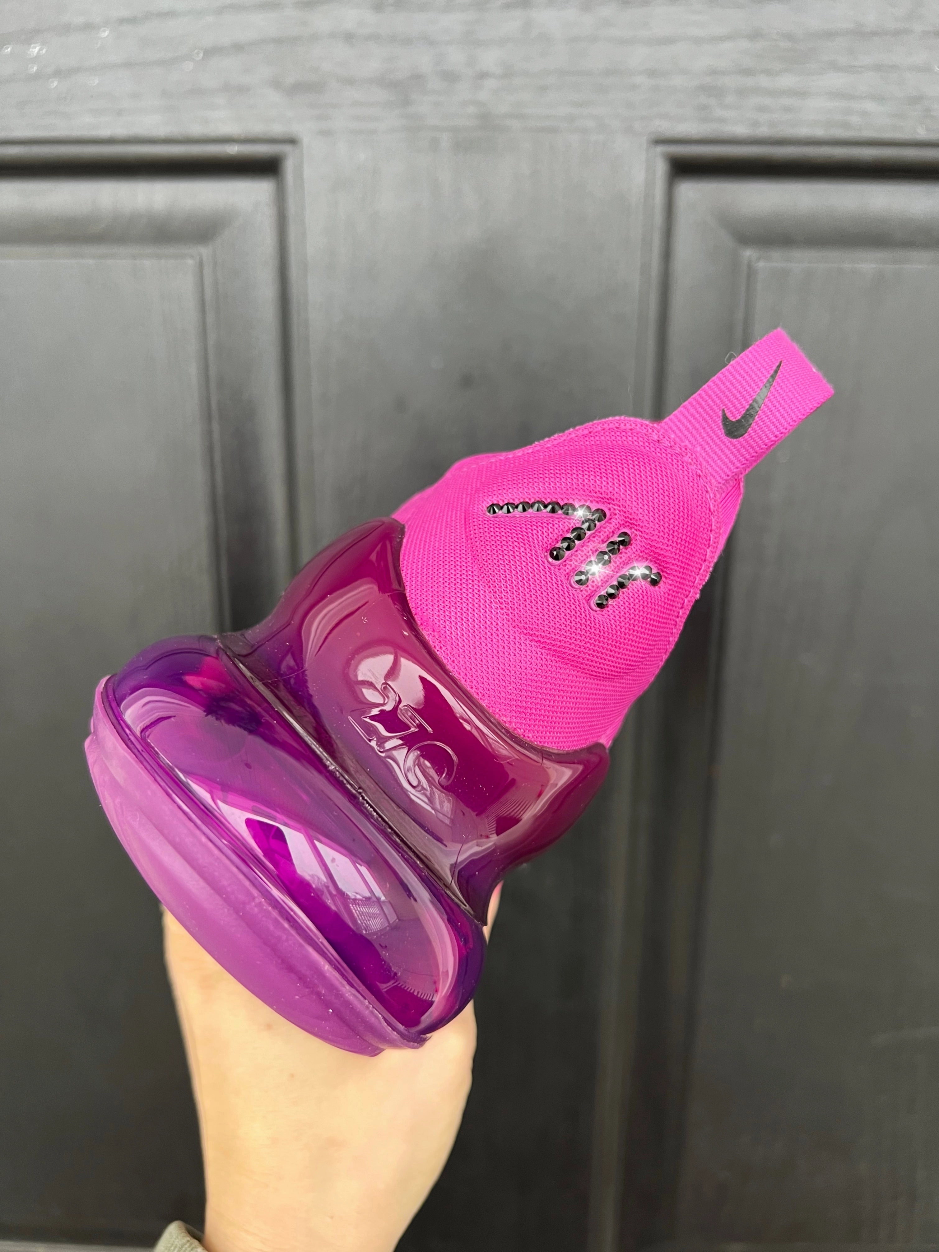 Fuchsia Grape Swarovski Nike Air Max 270 Water Resistant Nike Running Shoes