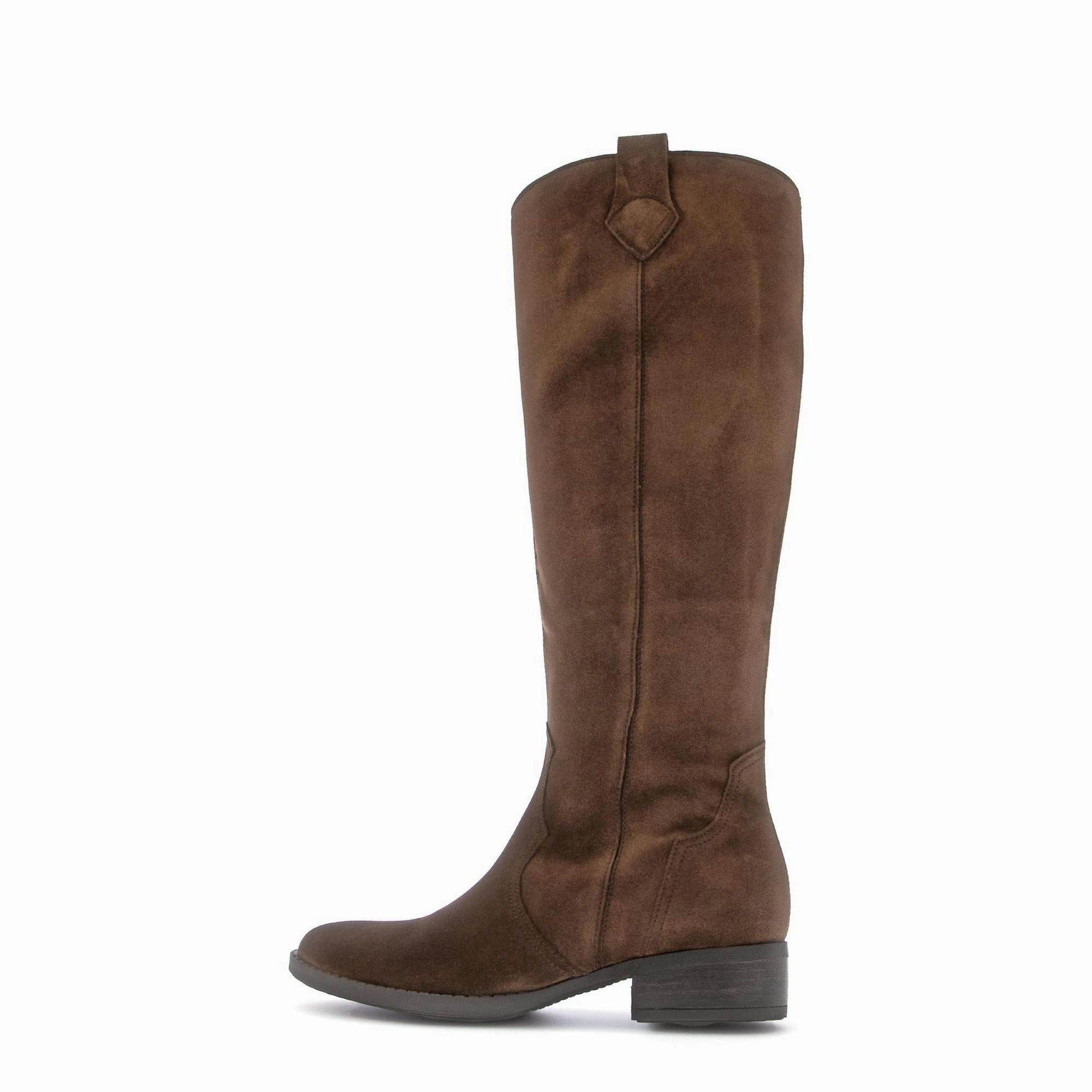 Gabor 75.901.18 Garden Ladies Whisky Chestnut Brown Suede Side Zip Knee High Boots Diamante Boots Knee High