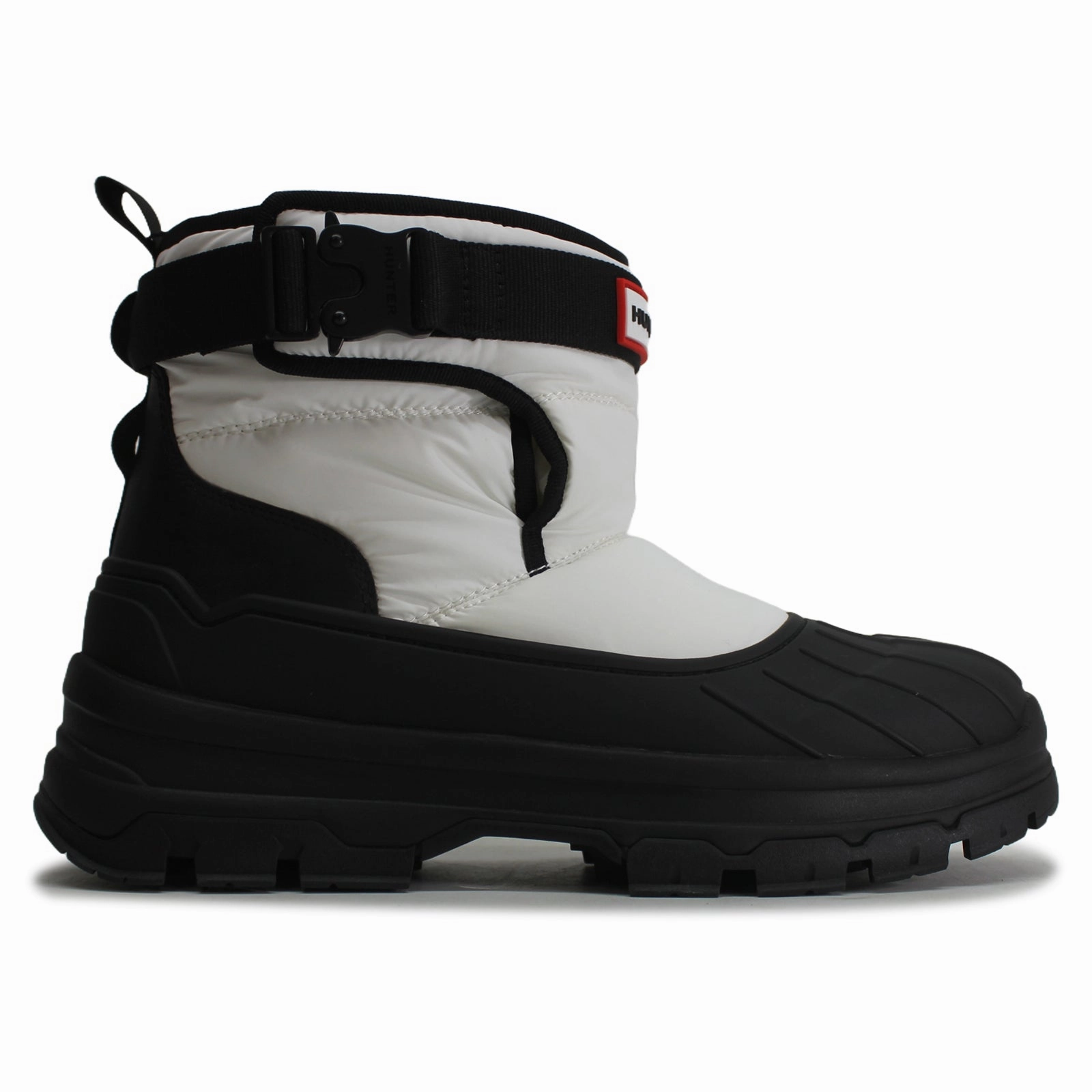 Hunter Short Buckle Snow Synthetic Textile Women's Ankle White Black Boots Made In Canada Snow Boots
