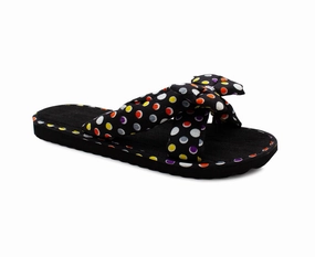 Girls Lightweight Polka Dot Mule Sandals Slip On Sliders Summer Beach Flip Flops Ladies Flat Spa Pool Slides Comfortable Supportive Flip Flops