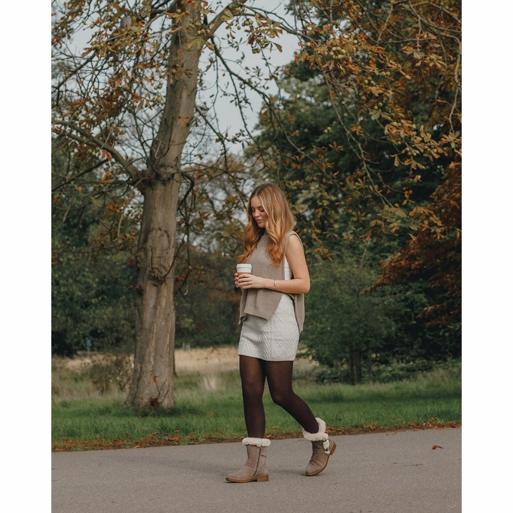 Grey Macie Ankle Boots Kitten-heel Suede Ankle Boots