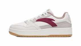 Anta 982 Anti Slip Wear Resistant Low Top Skateboard Shoes Women's White Gray Ascent Hiking Shoes