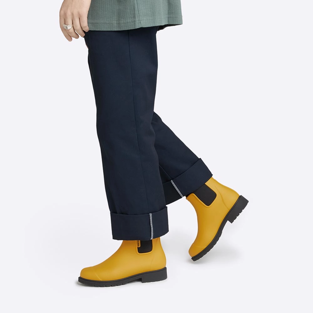 Matching Rain Boots And Jacket Bobbi Wellington Boot // Mustard Yellow & Black