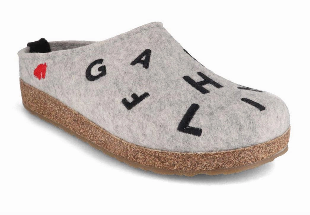 Calceo Clogs Reviews HAFLINGER Women Clogs Grizzly 'Letter', stone-gray
