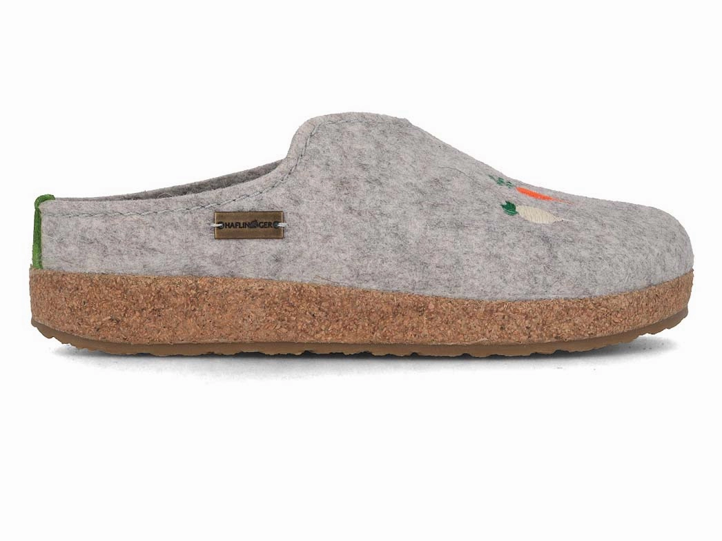 HAFLINGER Women Felt Clogs 'Grizzly Rbli', stone gray Bearpaw Boston Clogs