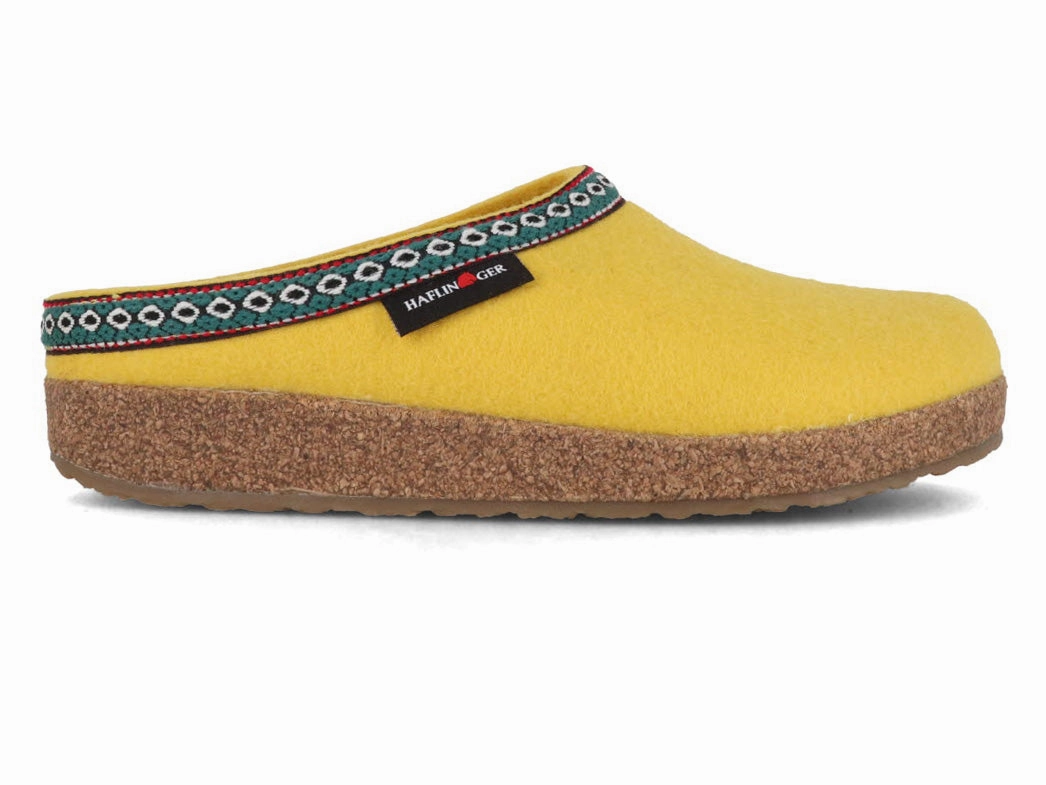 Steward Clogs HAFLINGER Women Felt Clogs 'Grizzly Franzl', yellow