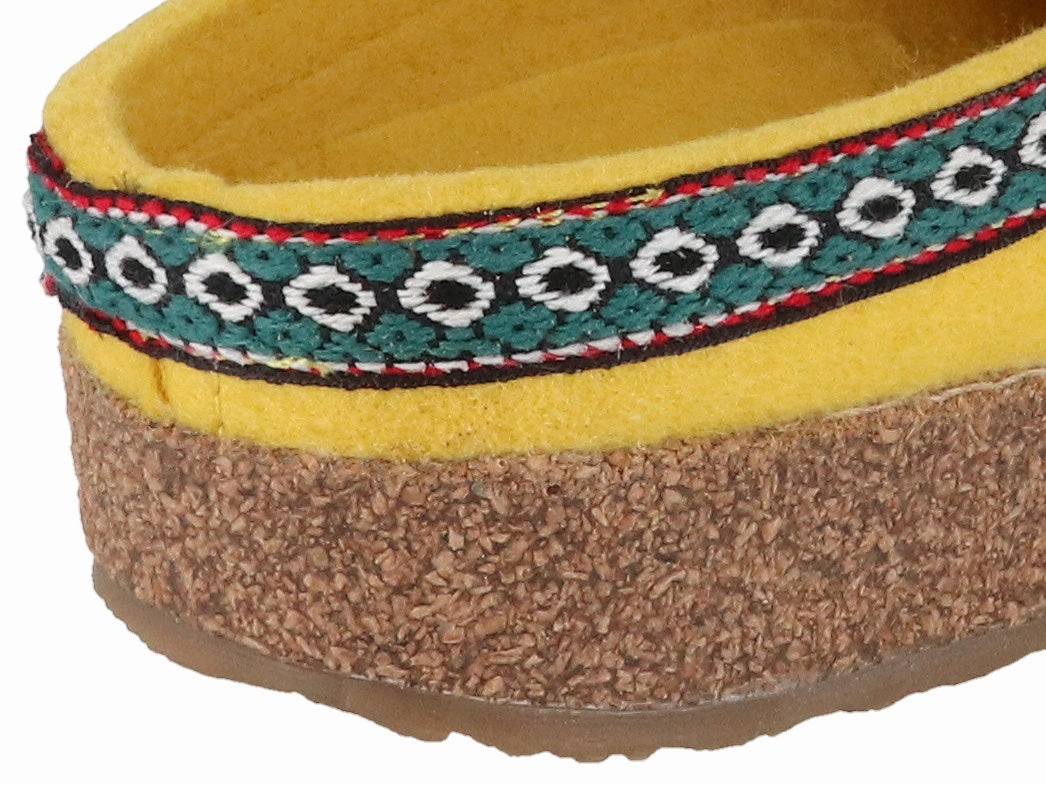 Stegmann Ecowool Clogs HAFLINGER Women Felt Clogs 'Grizzly Franzl', yellow