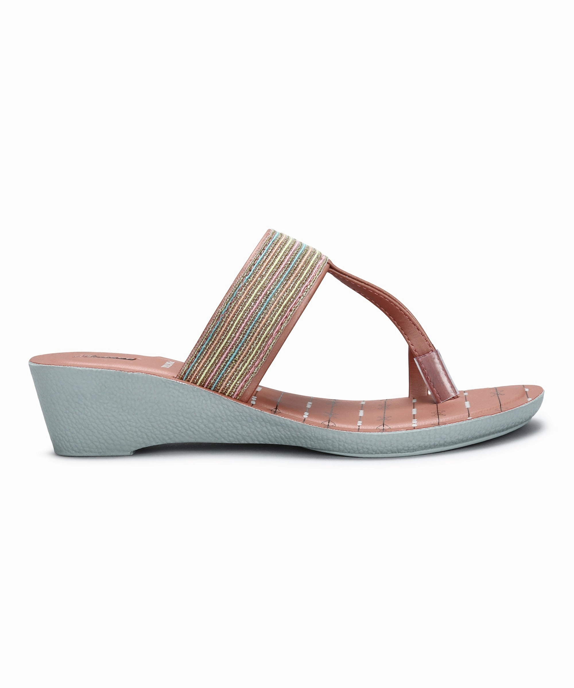 Paragon Women's Peach Wedge Sandals with Cushioned Sole and Sturdy Construction for Everyday Use Adjustable Slide Sandals