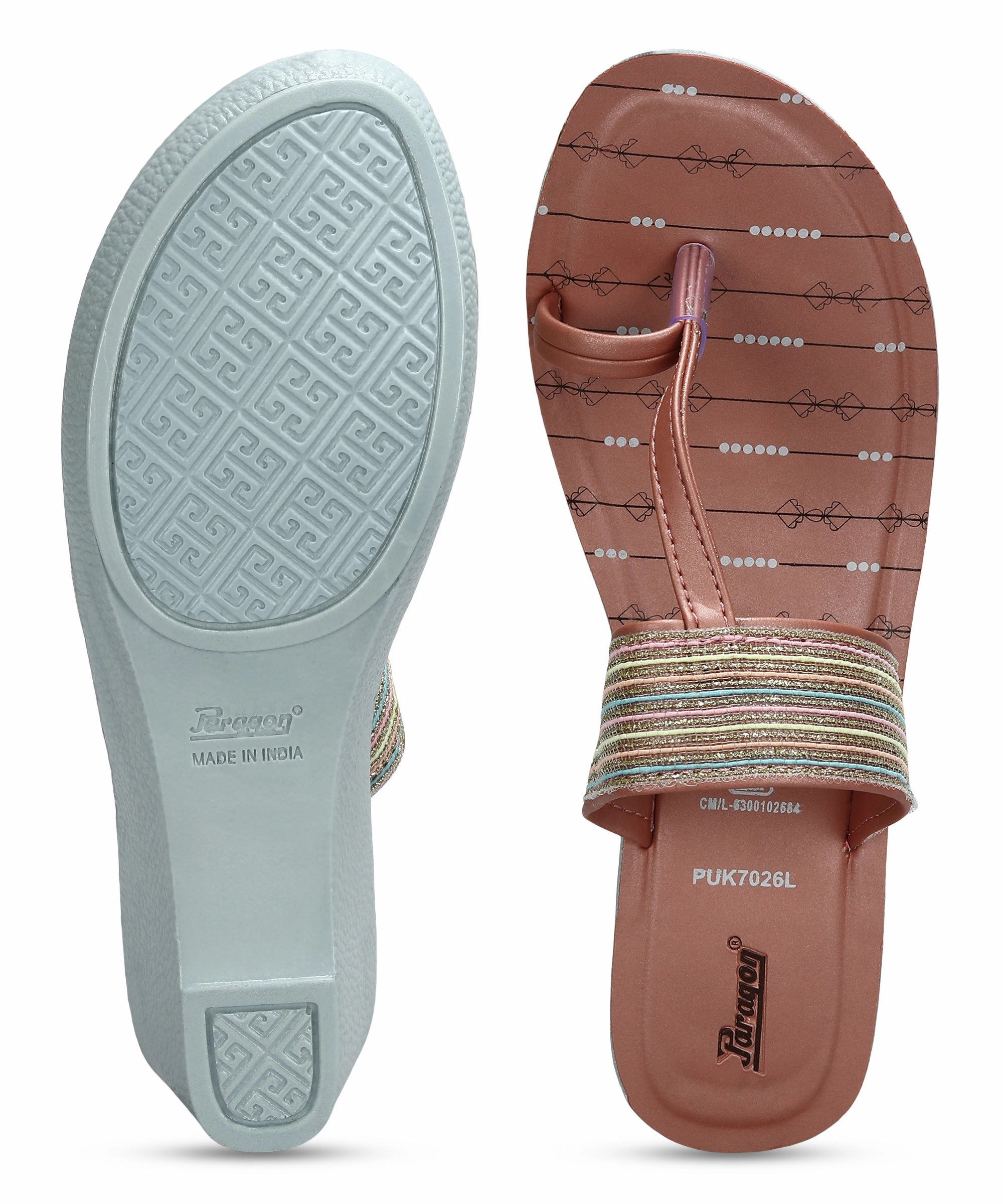 Paragon Women's Peach Wedge Sandals with Cushioned Sole and Sturdy Construction for Everyday Use Dress Sandals Leather