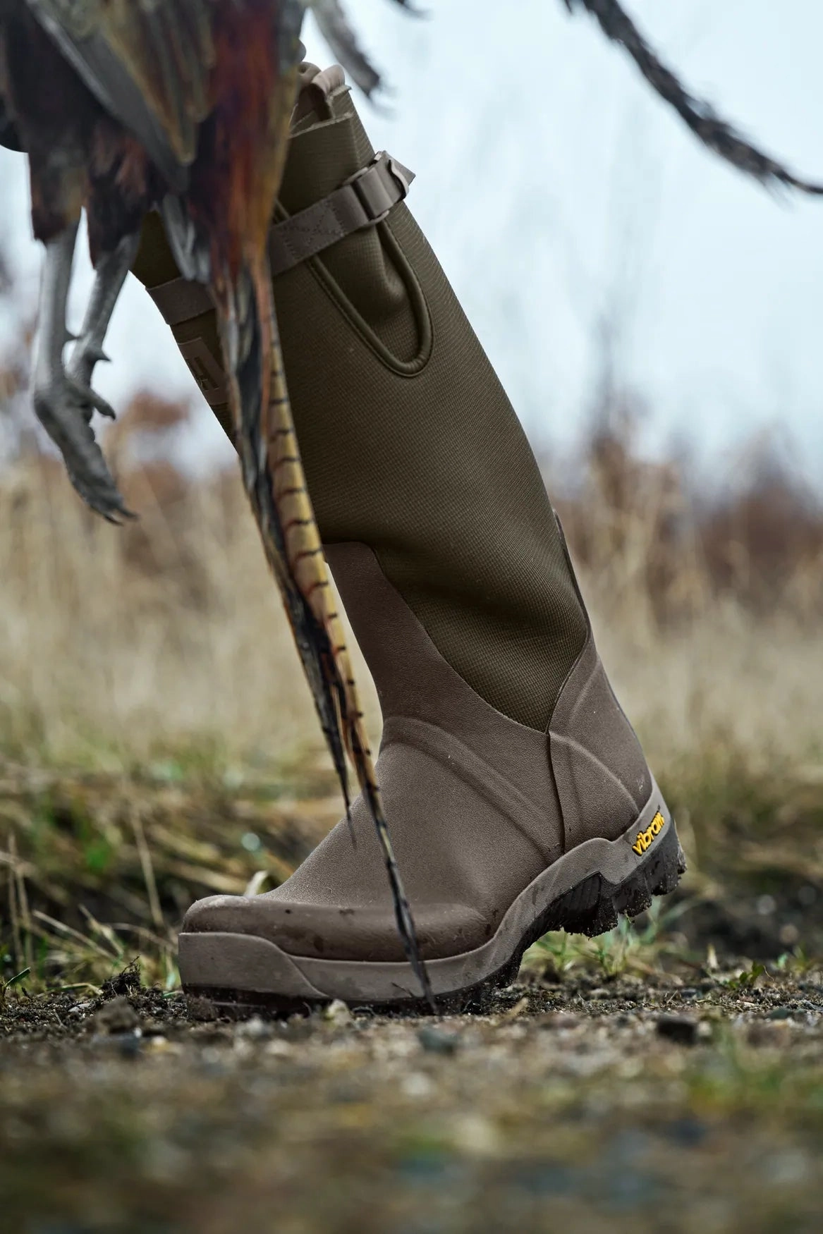 Josef Seibel Hiking Boots HARKILA Forester Textile & Rubber Wellington Boots - Willow Green / Deep Brown