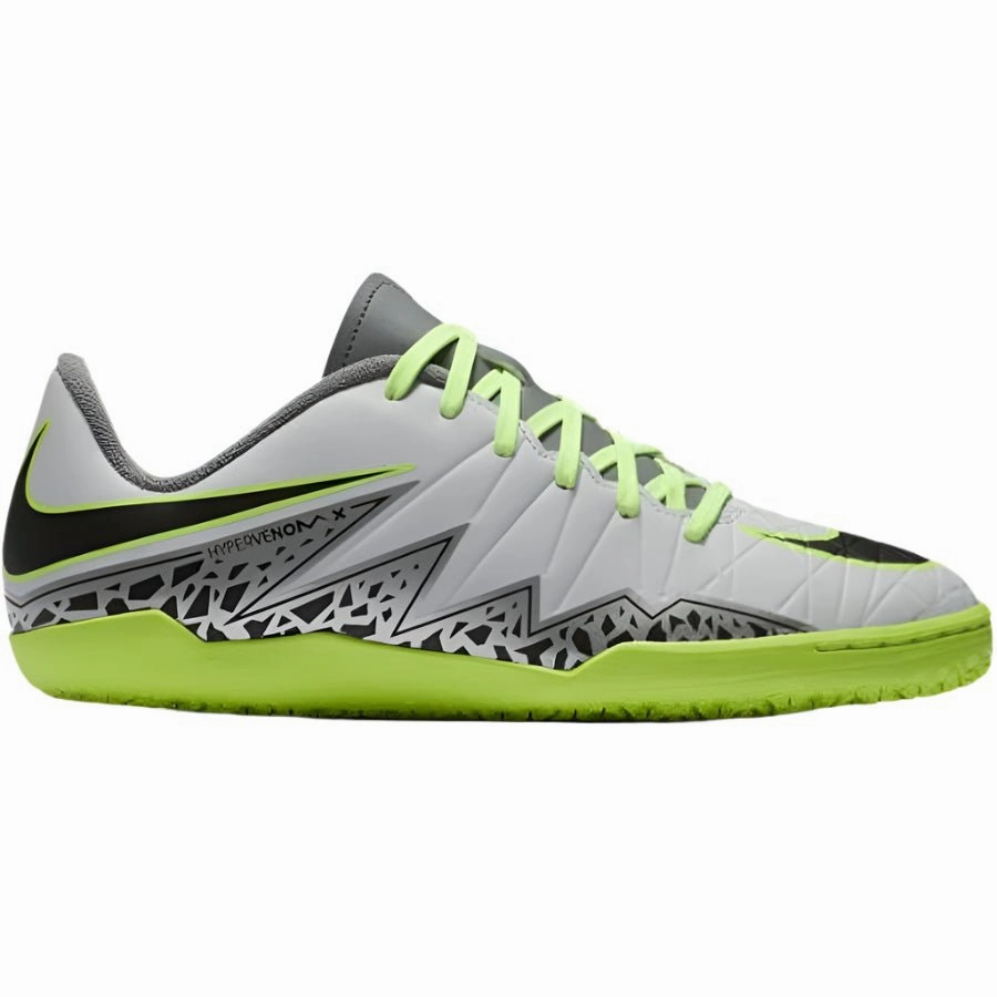 Nike JR HyperVenom Phelon II IC Indoor Shoes - Pure Platinum/Black/Green Best Shoes Of Nike