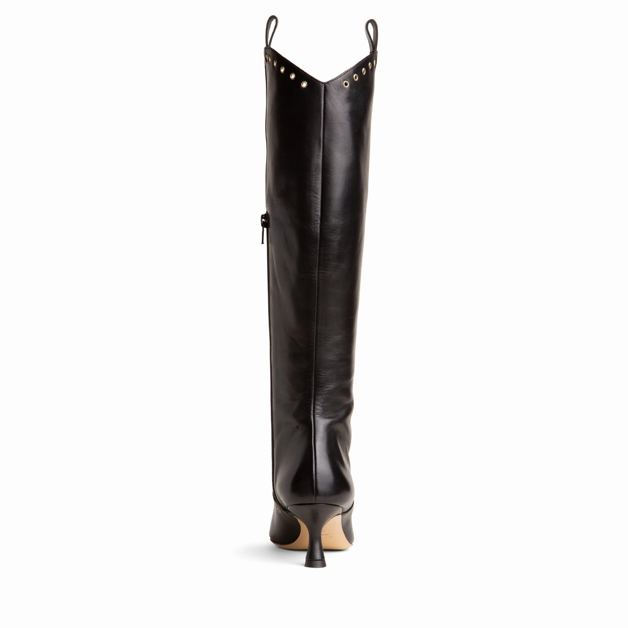 Knee High Extra Wide Calf Boots Vanesa Womens Black Leather Knee High Boot Kitten Heel