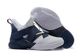 Nike Lebron Soldier XII 12 SFG EP White Grey Blue Shoes Sale Size US7,8,8.5,9,10,11,12 Laceless Nike Running Shoes