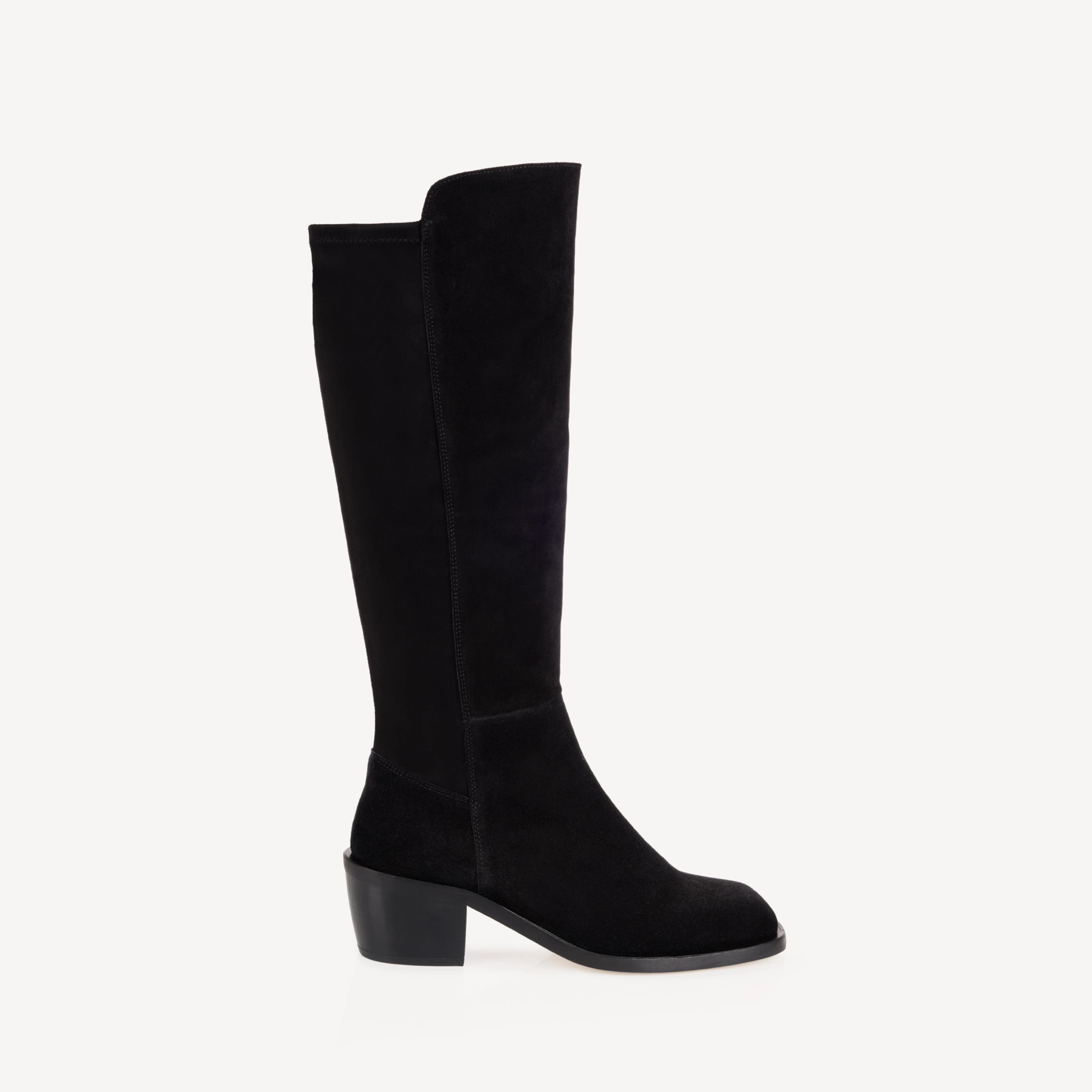 Knit Boots Knee High Delilah: Black Suede Knee High Boots