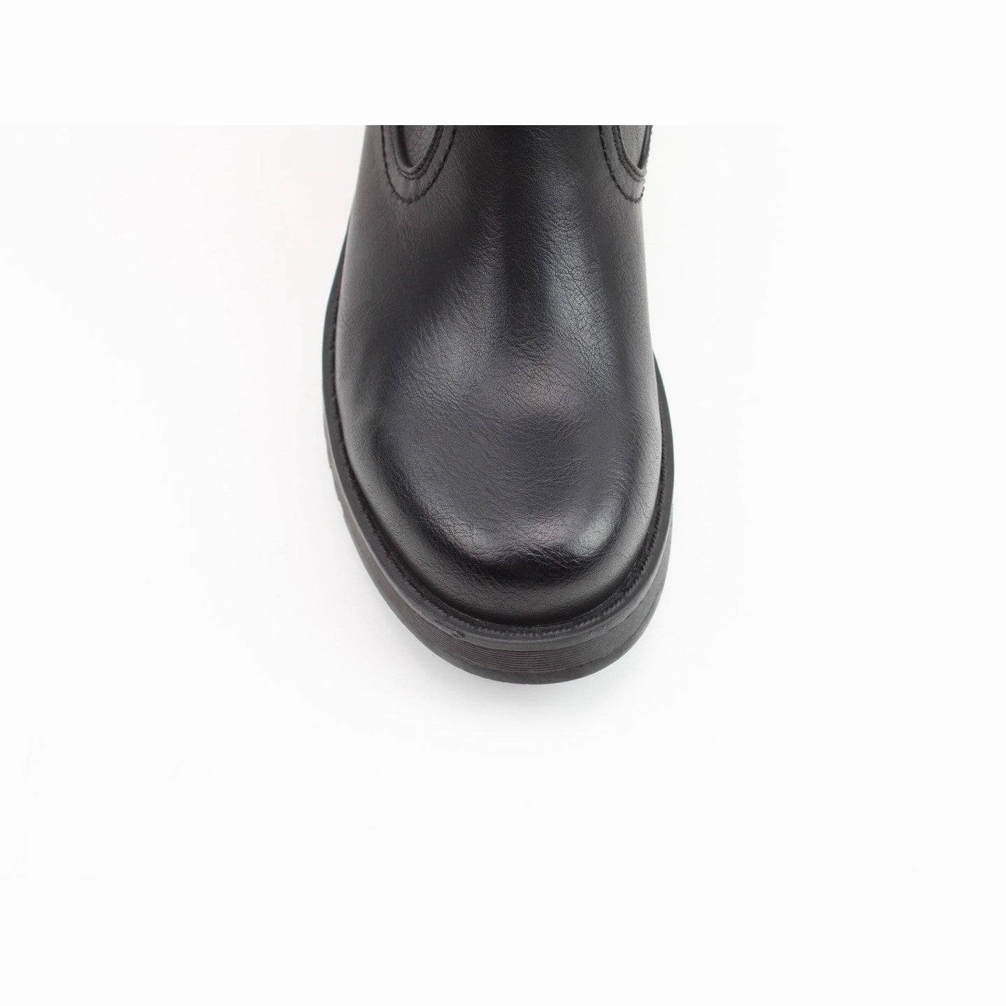 Knee High Boot Tape Heavenly Feet Luna Ladies Black Vegan Side Zip Knee High Boots