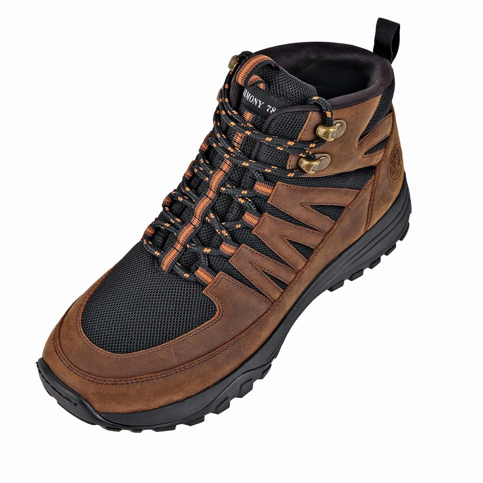 High-Top Trail Shoe  Jesse Brown Leather & Black Mesh Lightweight Trail Shoes