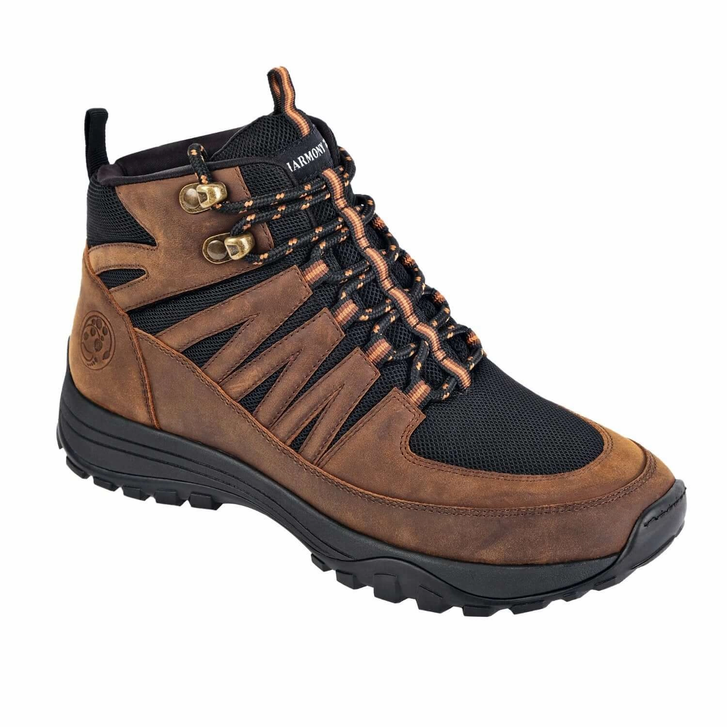 High-Top Trail Shoe  Jesse Brown Leather & Black Mesh Trail Shoes Near Me
