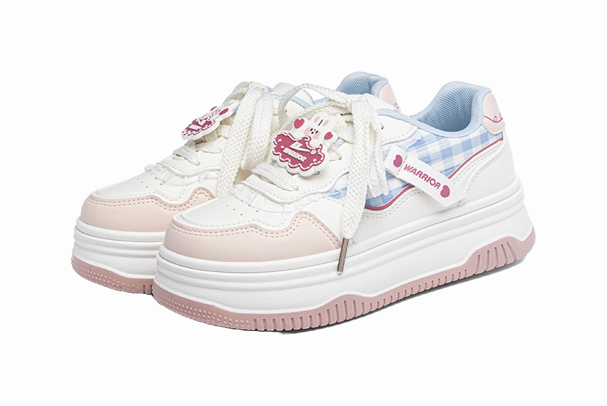 Warrior Wear resistant And Lightweight Low top Skateboard Shoes Women's White Pink Blue Wide Foot Hiking Shoes