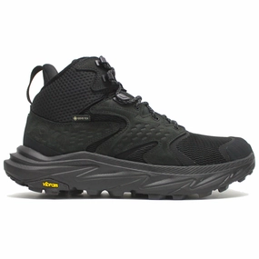 Hiking Shoes Waterproof Review Hoka Anacapa 2 Mid GTX Nubuck Textile Men's Black Black Running Trainers - UK 9 - US 9.5 Men - EU 43 1/3