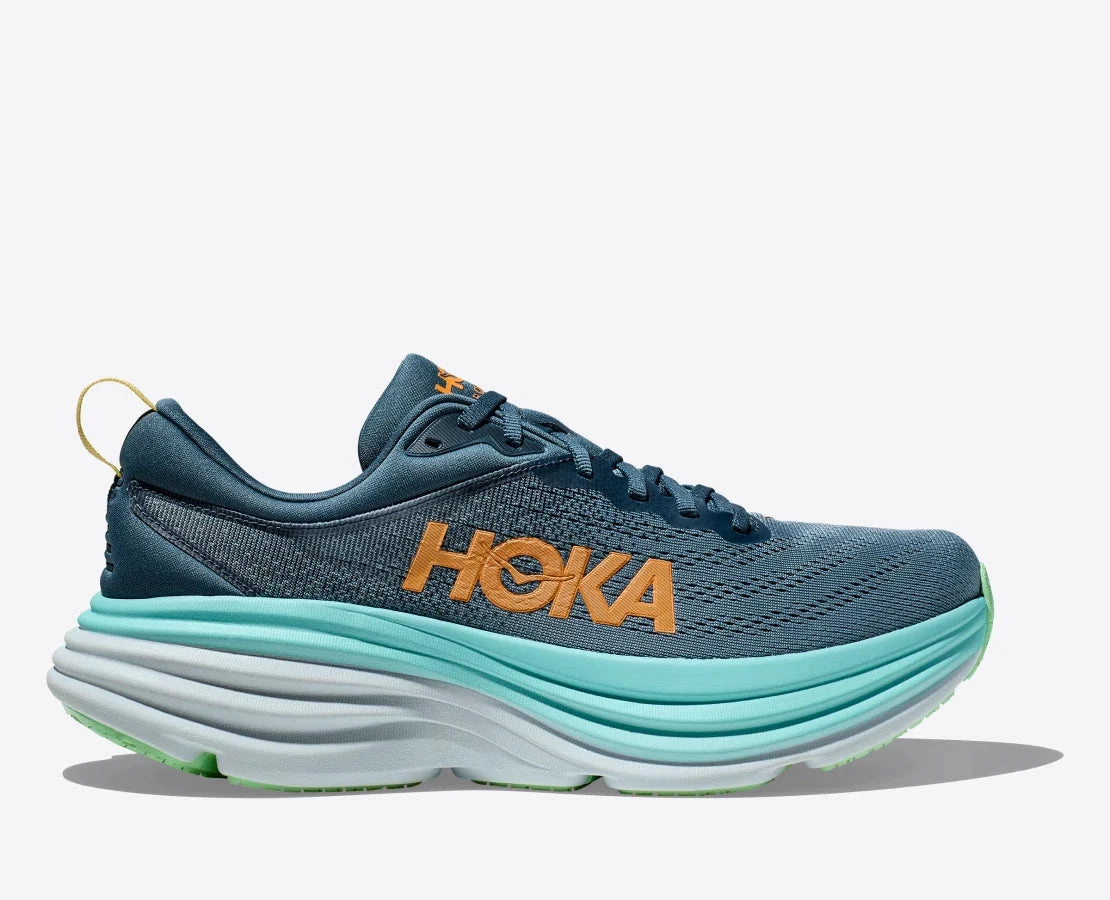 Hoka Mens Bondi 8- Real Teal/Shadow (1123202-RHD) Walking All Day Best Slip On