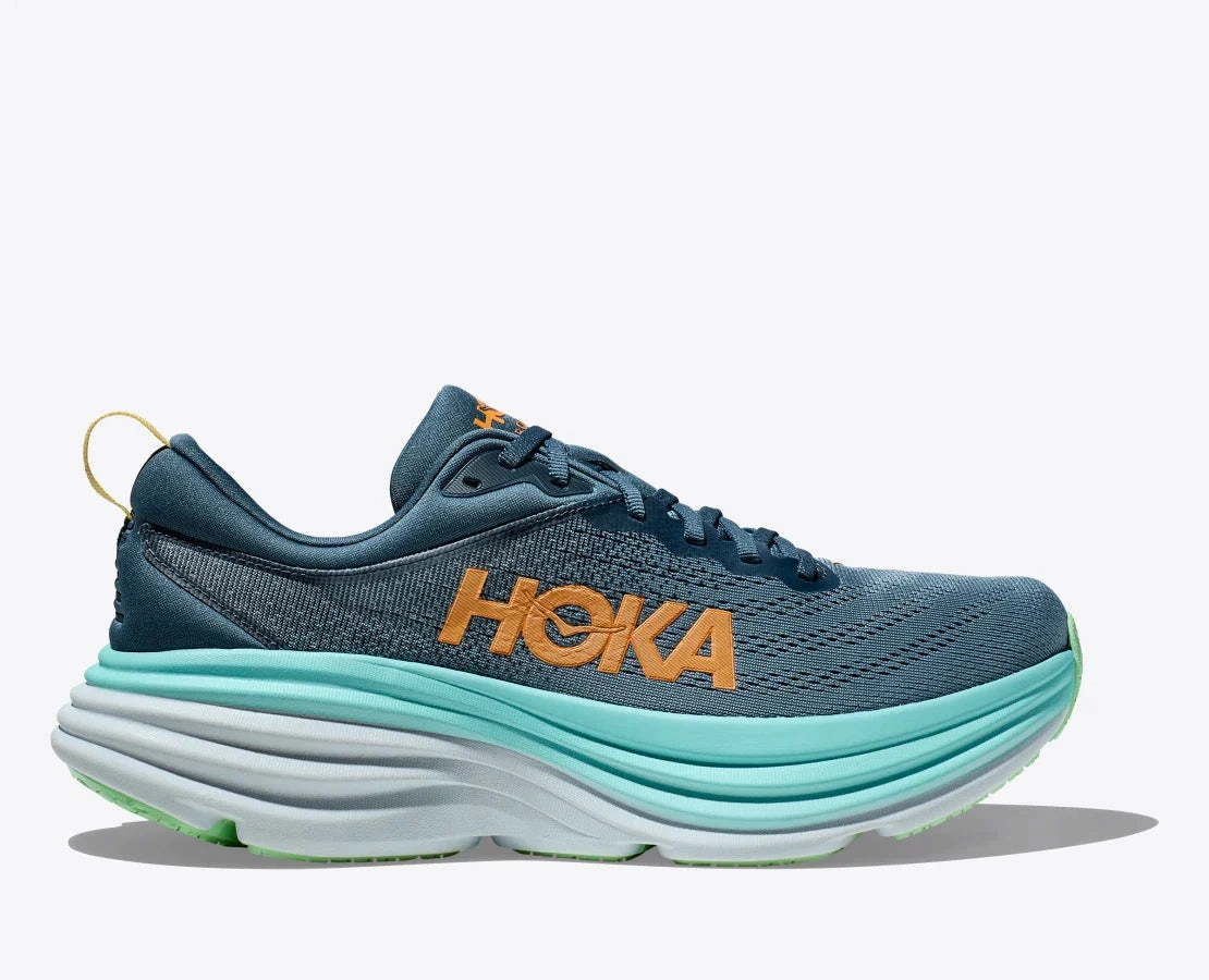 Hoka Mens Bondi 8- Real Teal/Shadow (1123202-RHD) Best Cushioned Walking Shoes