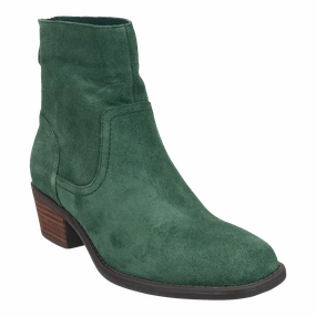 HOMESTEAD in DARK GREEN Heeled Ankle Boots Studded Pointed Ankle Boots