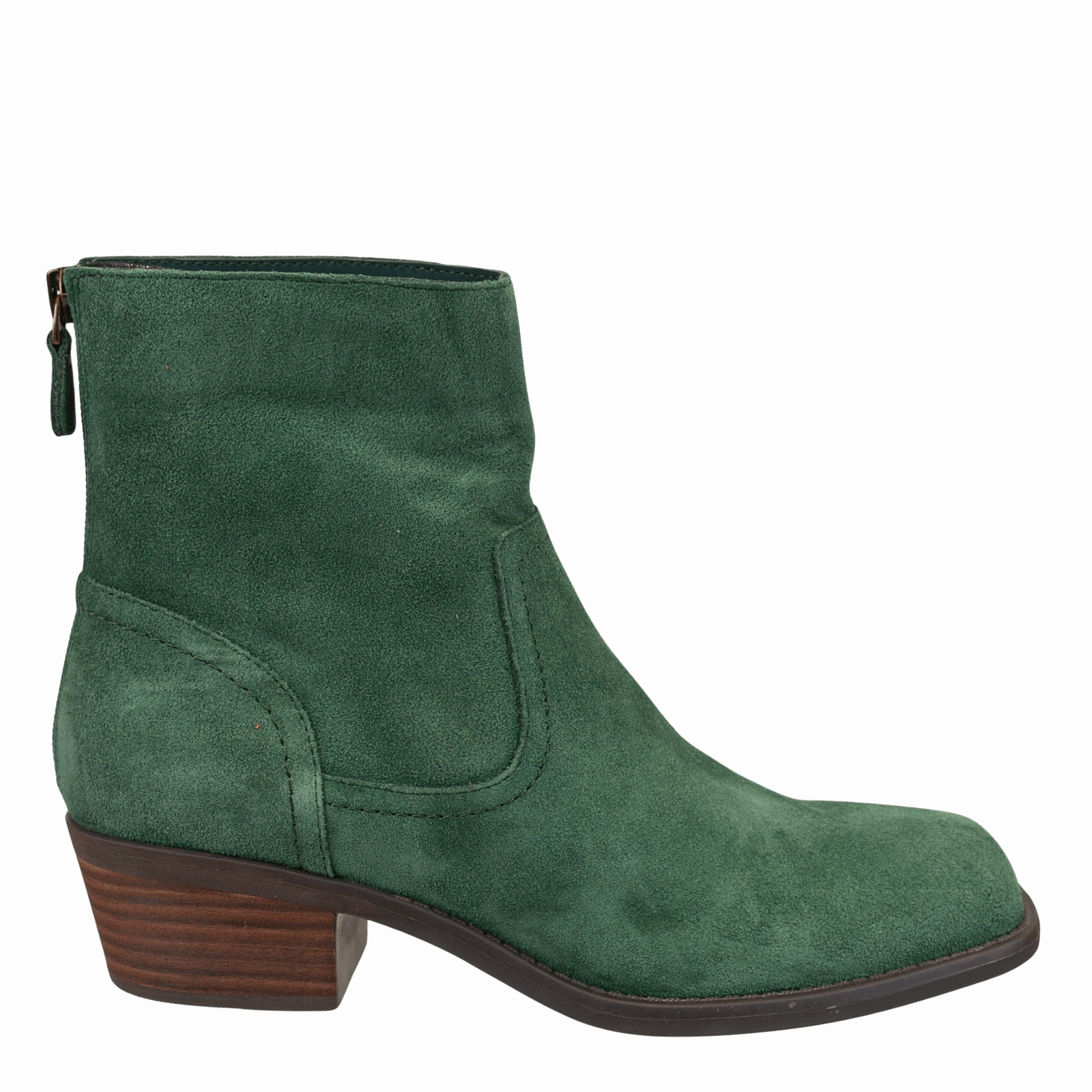 Shearling Lined Ankle Boots HOMESTEAD in DARK GREEN Heeled Ankle Boots