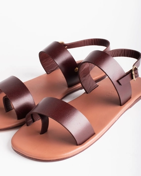 Flat Sandals Lace Up Horizontal Dual Strap Sandals